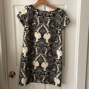 Zara black and white paisley dress
